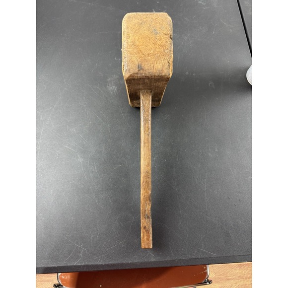 Antique Vintage Wood Carpenter Mallet Maul Hammer Wooden Primitive 14" Handmade - Picture 2 of 9